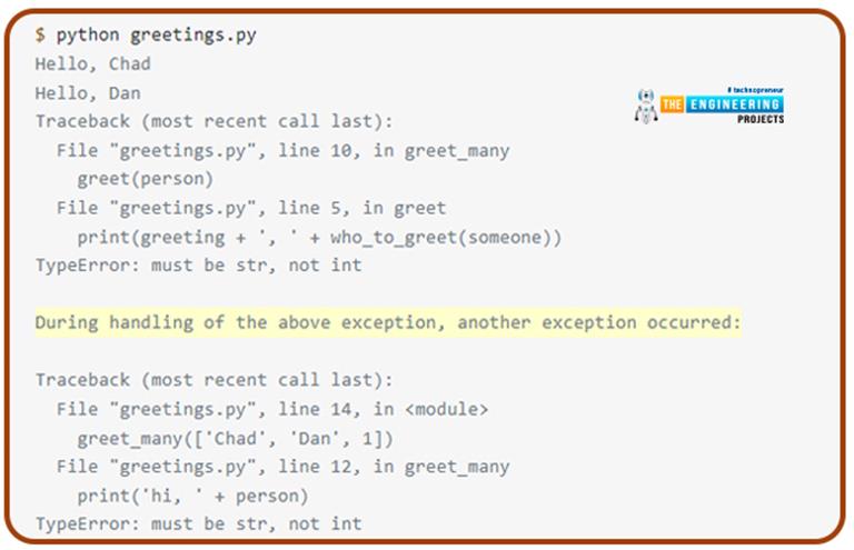 Python Traceback - The Engineering Projects