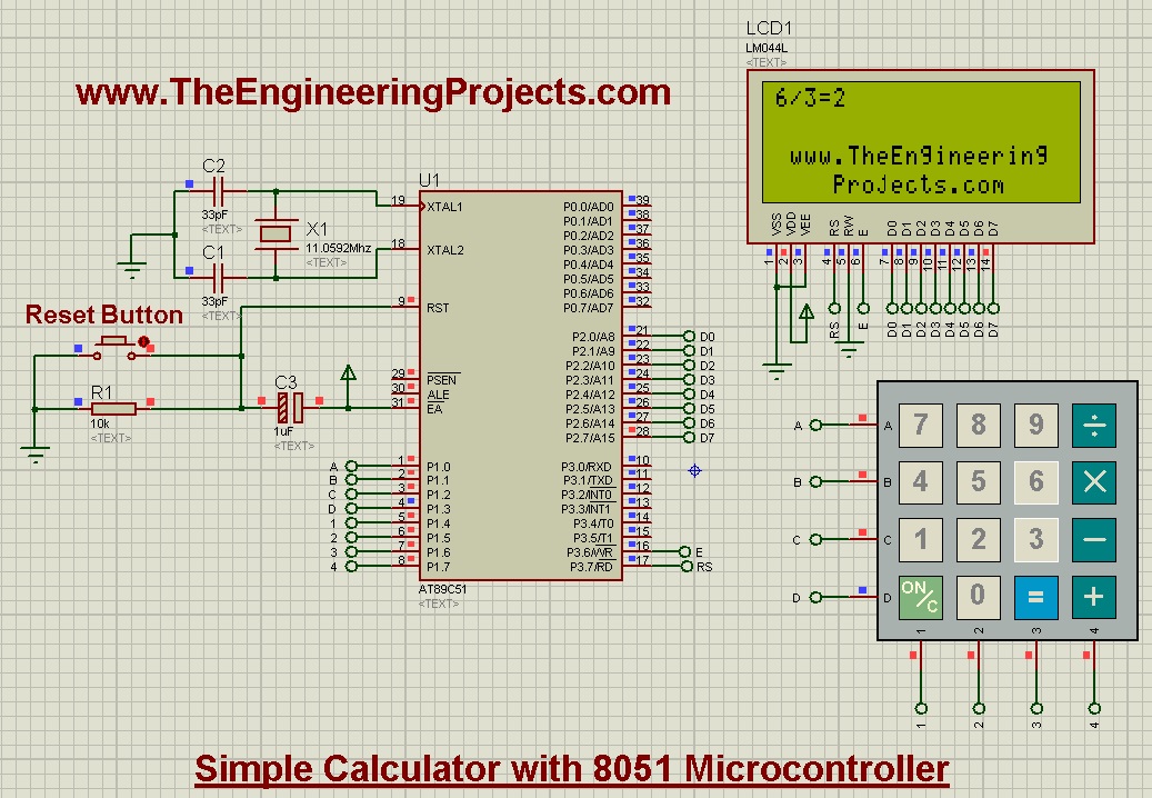 Design A Simple Calculator With 8051 Microcontroller The Engineering 8189